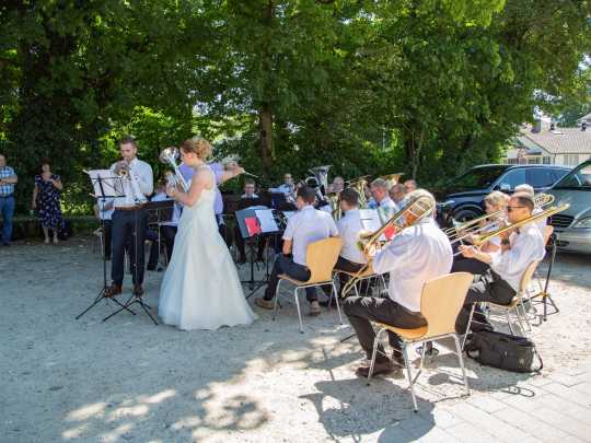 Die Celebration Brass an der Hochzeit von Lea und Jonas